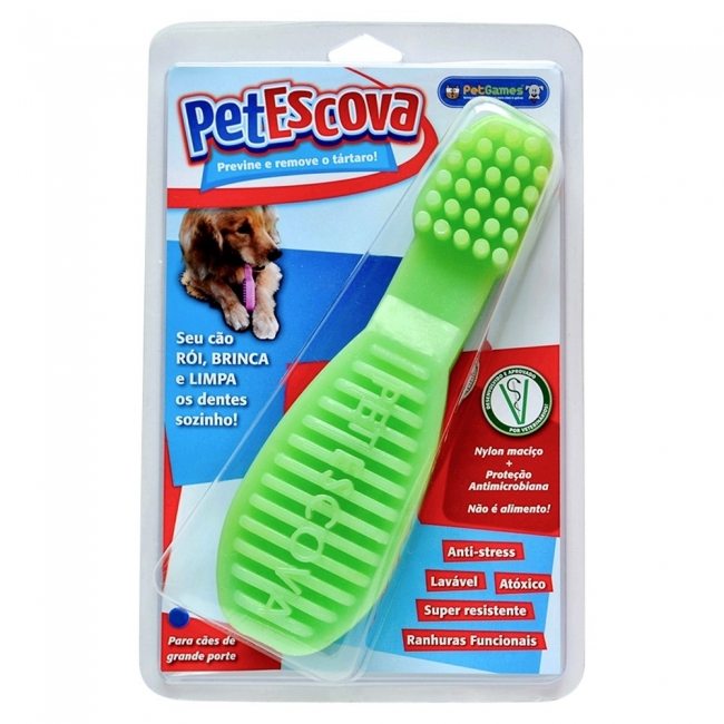 Brinquedo-Pet-Escova-Verde-Pet-Games